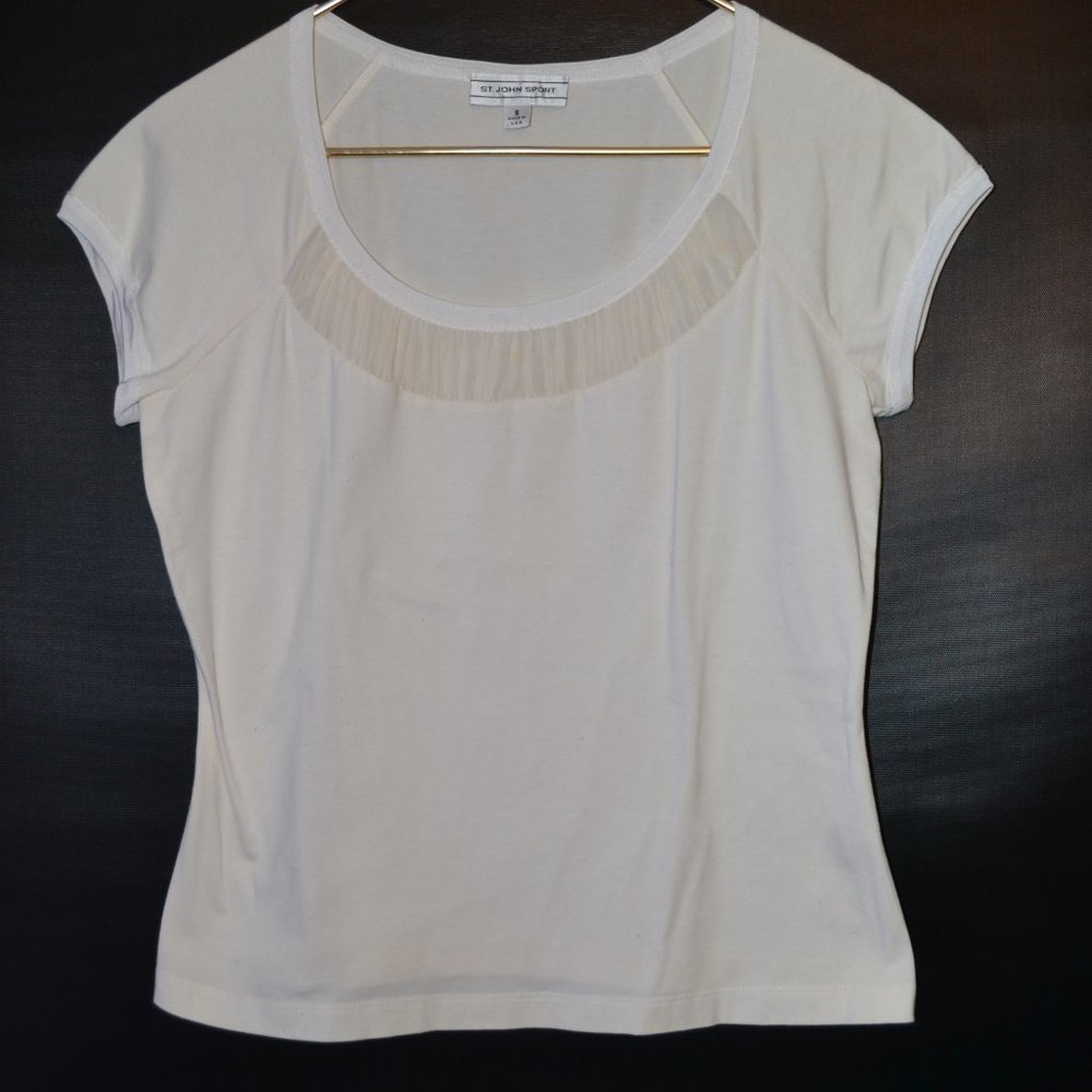 St John Sport all white size small womans blouse